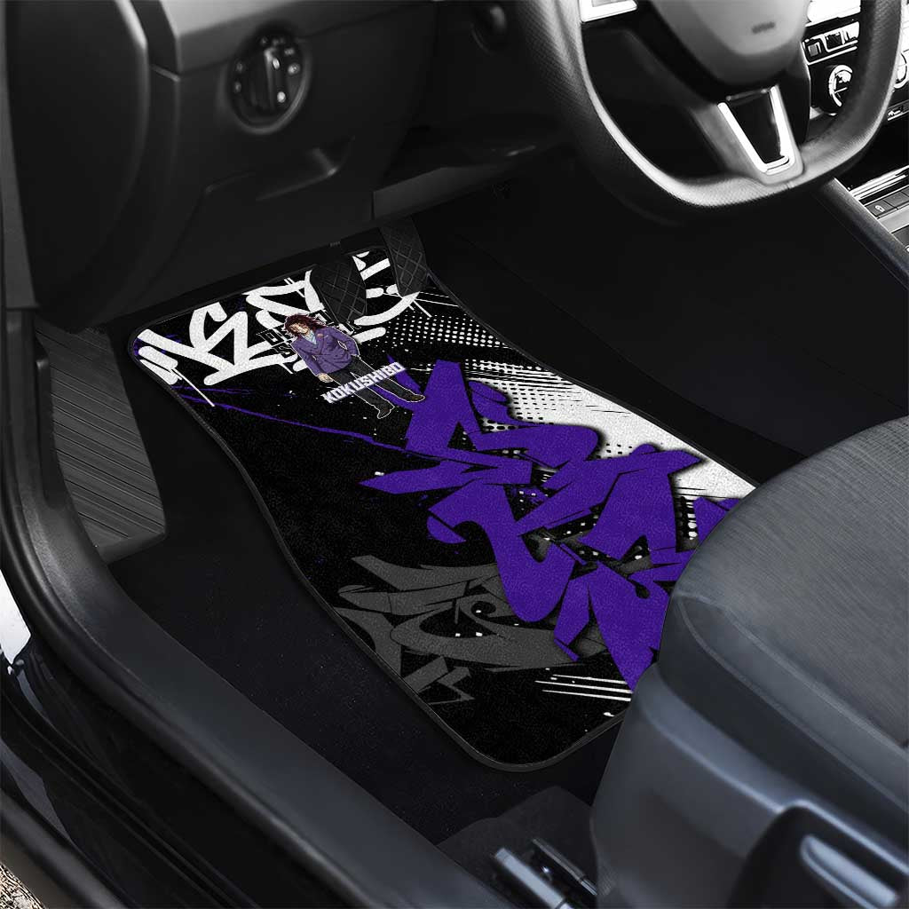 Kokushibo Demon Slayer Car Mats Purple & Black Graffiti Anime