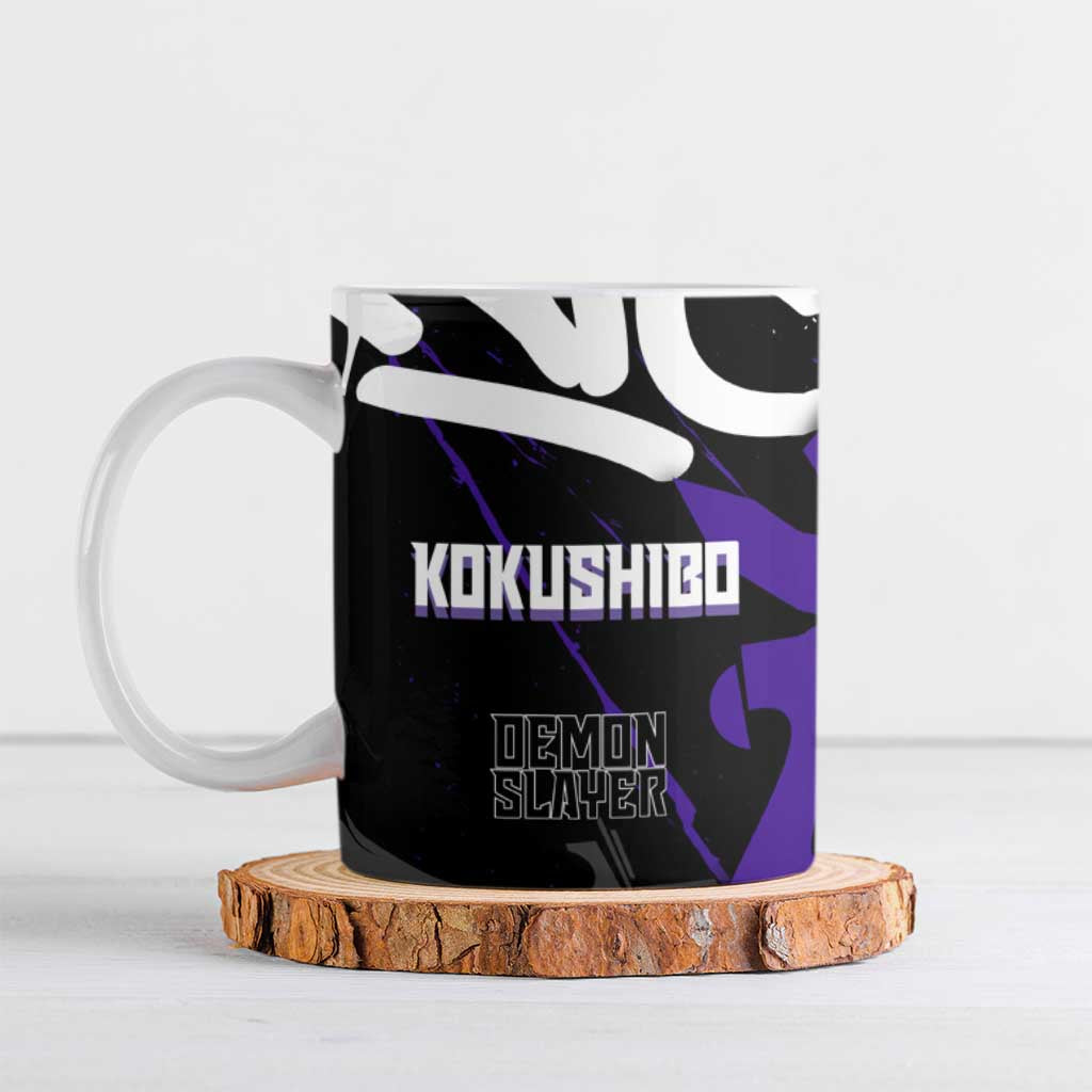 Kokushibo Demon Slayer Ceramic Mug Purple & Black Graffiti Anime