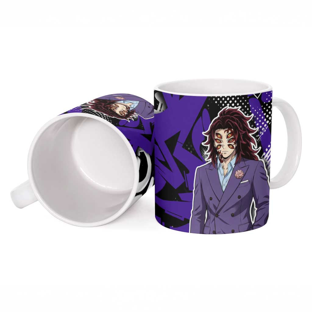 Kokushibo Demon Slayer Ceramic Mug Purple & Black Graffiti Anime