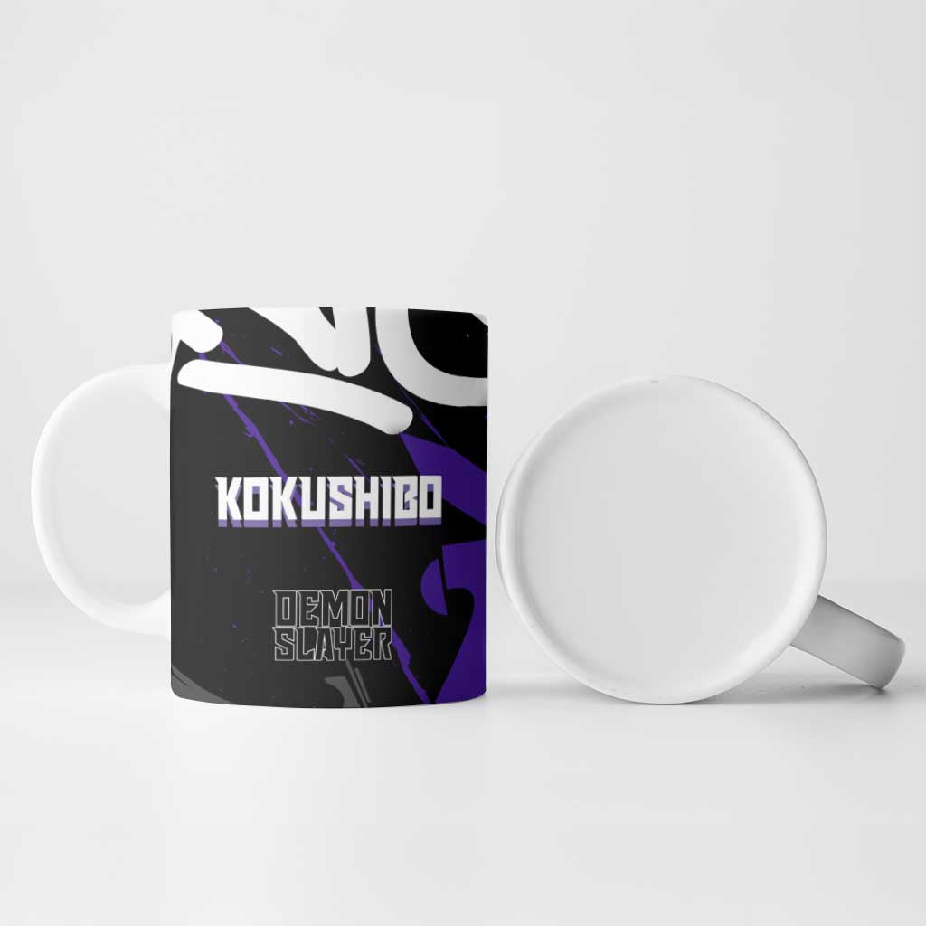 Kokushibo Demon Slayer Ceramic Mug Purple & Black Graffiti Anime
