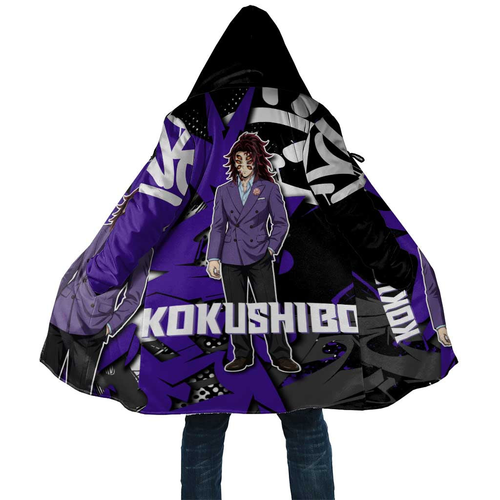 Kokushibo Demon Slayer Cloak Purple & Black Graffiti Anime