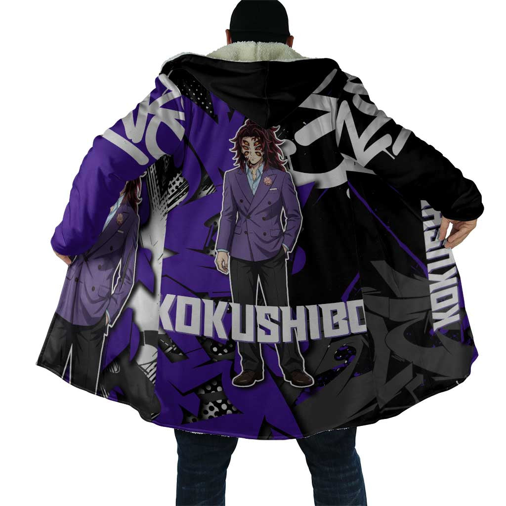 Kokushibo Demon Slayer Cloak Purple & Black Graffiti Anime