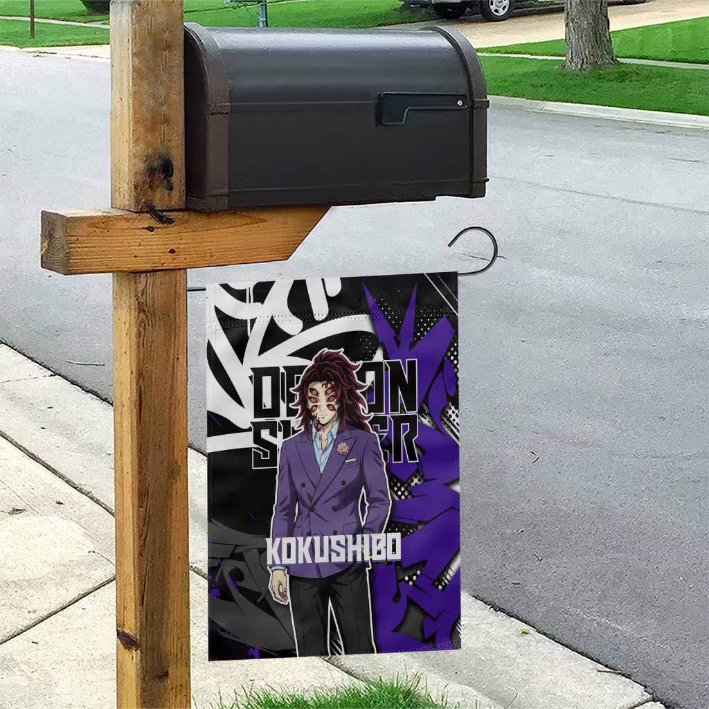 Kokushibo Demon Slayer Garden Flag Purple & Black Graffiti Anime