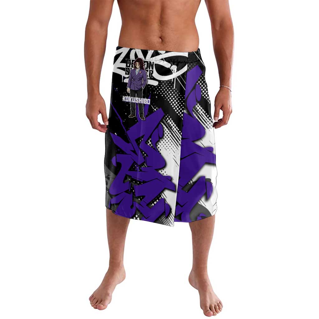 Kokushibo Demon Slayer Lavalava Purple & Black Graffiti Anime