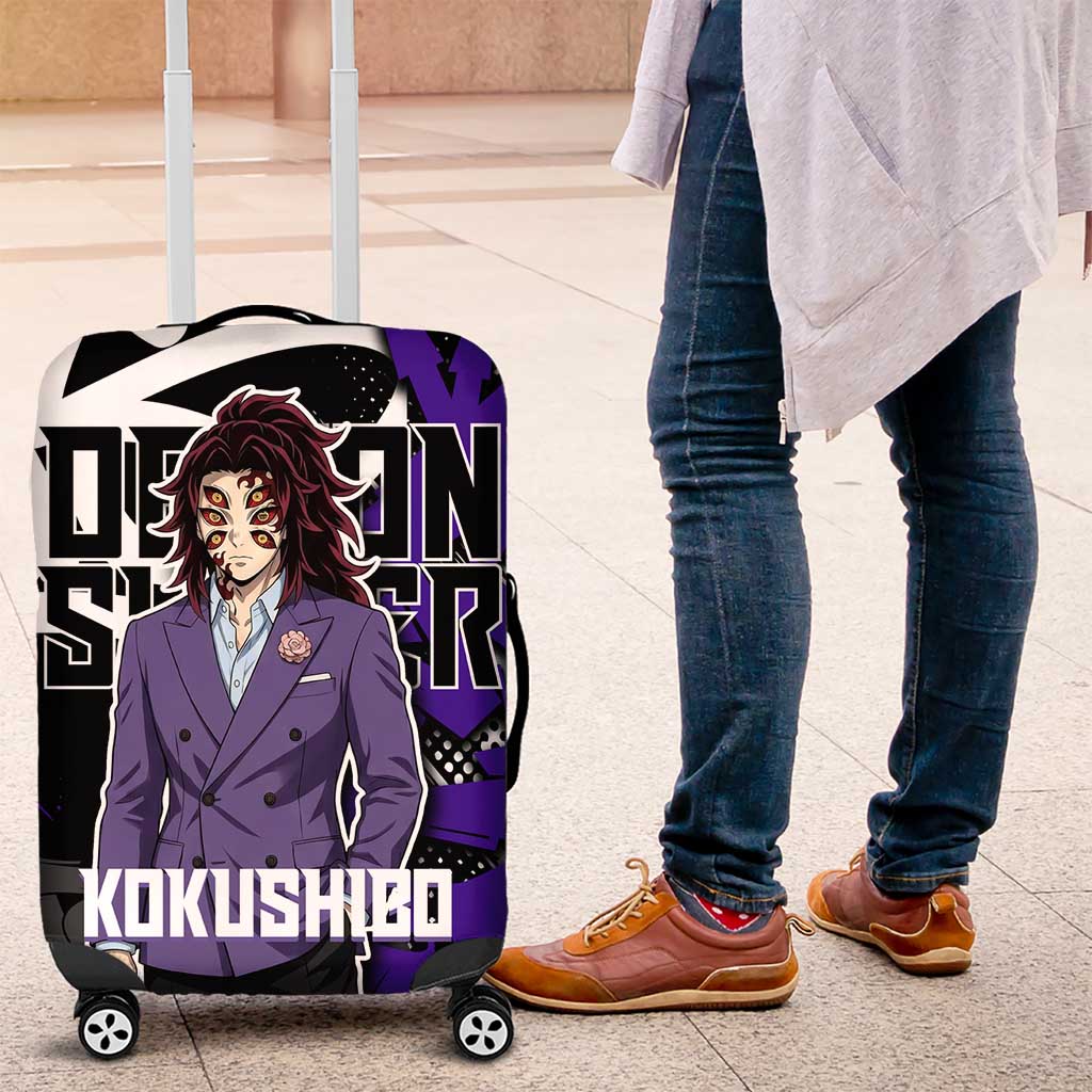 Kokushibo Demon Slayer Luggage Cover Purple & Black Graffiti Anime
