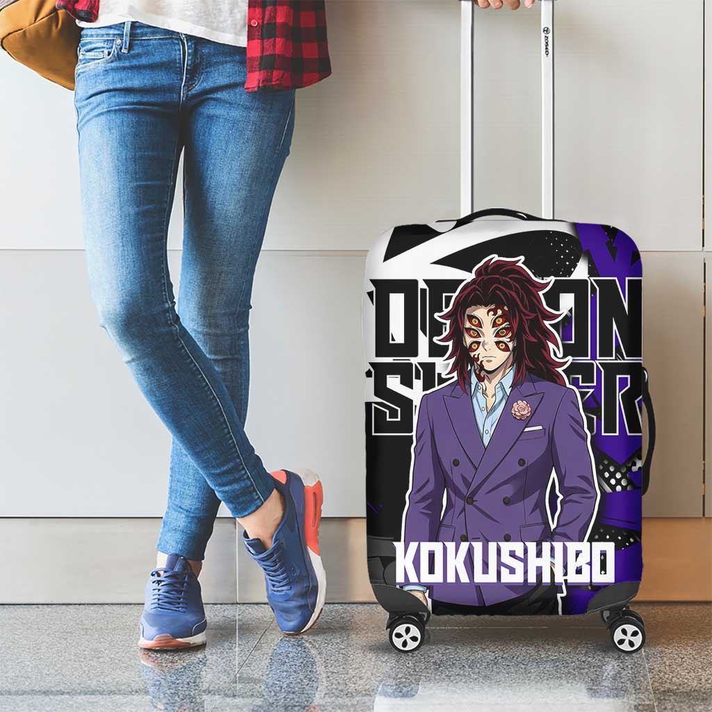 Kokushibo Demon Slayer Luggage Cover Purple & Black Graffiti Anime