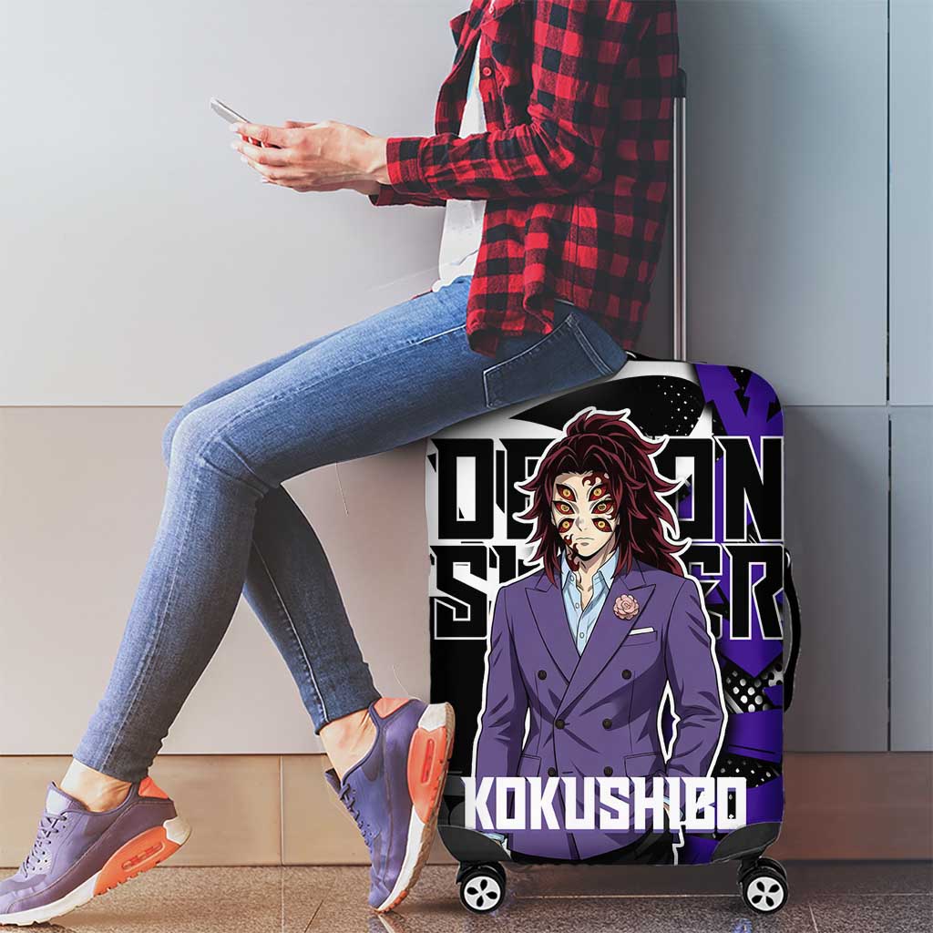 Kokushibo Demon Slayer Luggage Cover Purple & Black Graffiti Anime