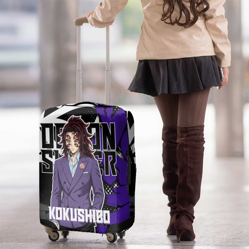 Kokushibo Demon Slayer Luggage Cover Purple & Black Graffiti Anime