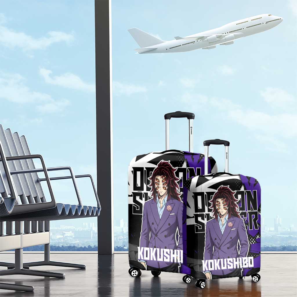Kokushibo Demon Slayer Luggage Cover Purple & Black Graffiti Anime
