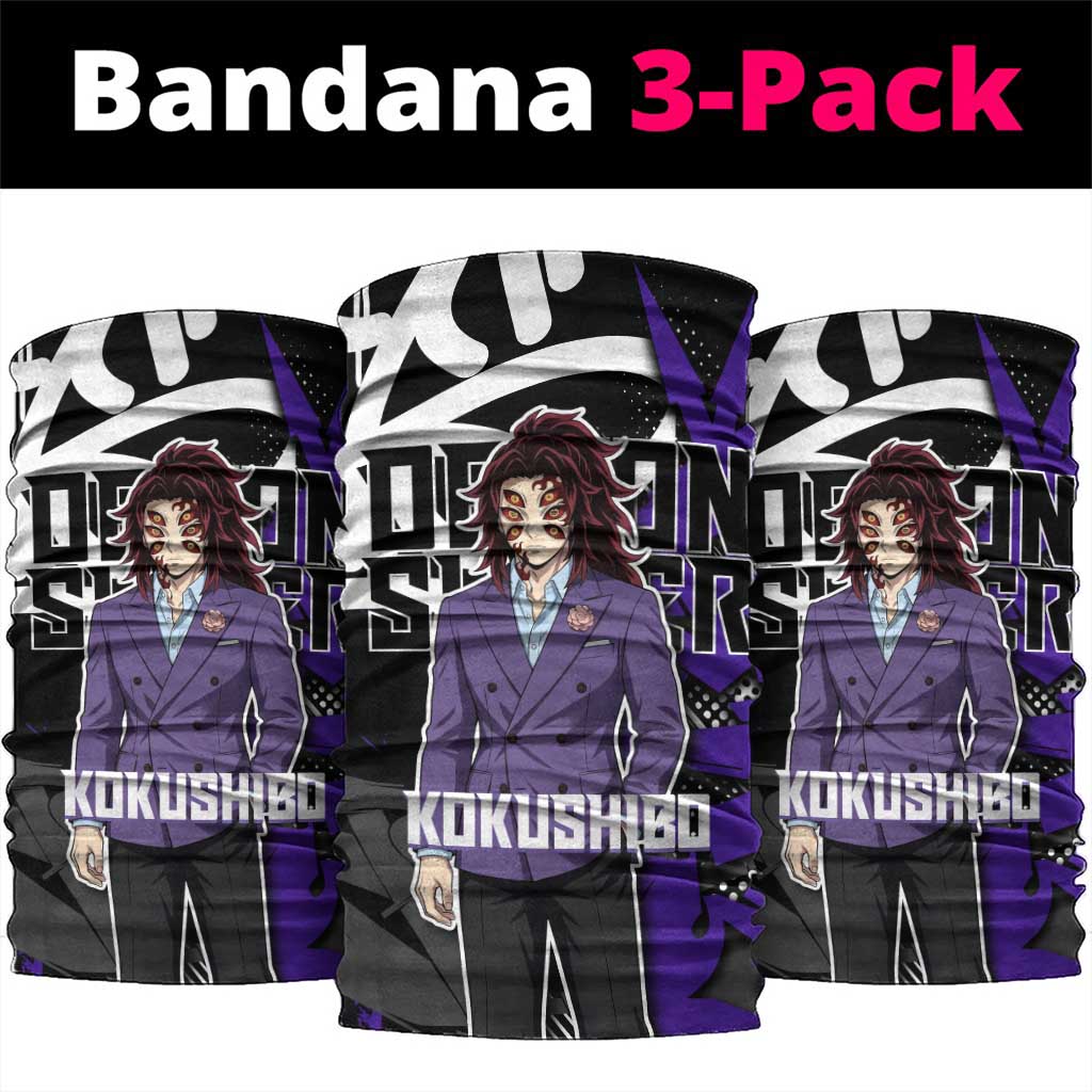 Kokushibo Demon Slayer Neck Gaiter Purple & Black Graffiti Anime