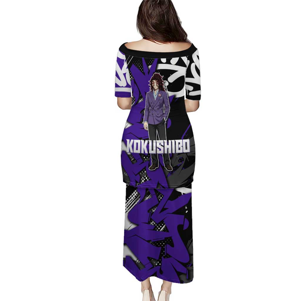 Kokushibo Demon Slayer Puletasi Purple & Black Graffiti Anime