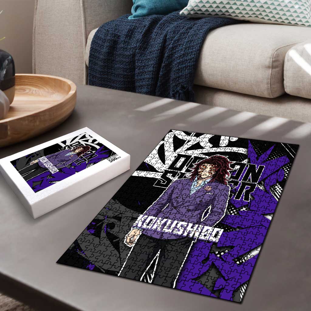 Kokushibo Demon Slayer Puzzle Purple & Black Graffiti Anime