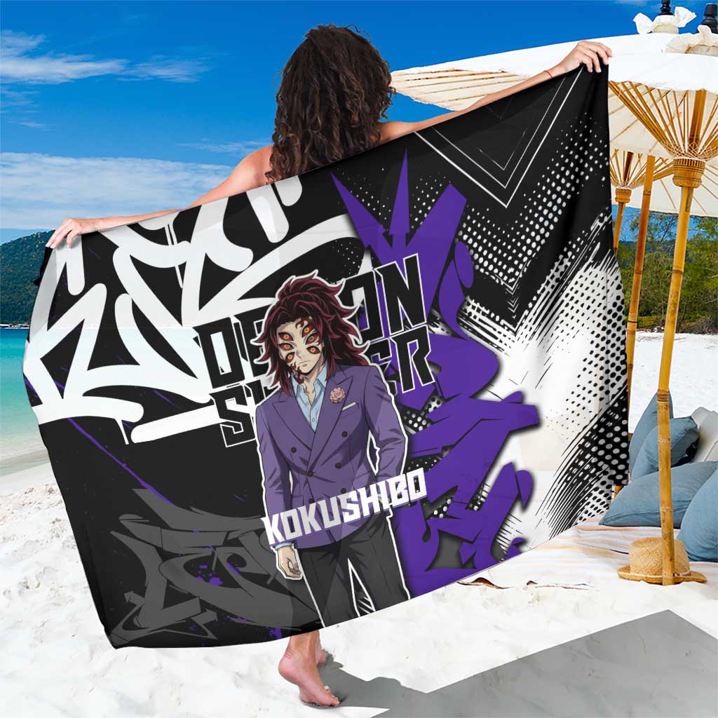 Kokushibo Demon Slayer Sarong Purple & Black Graffiti Anime