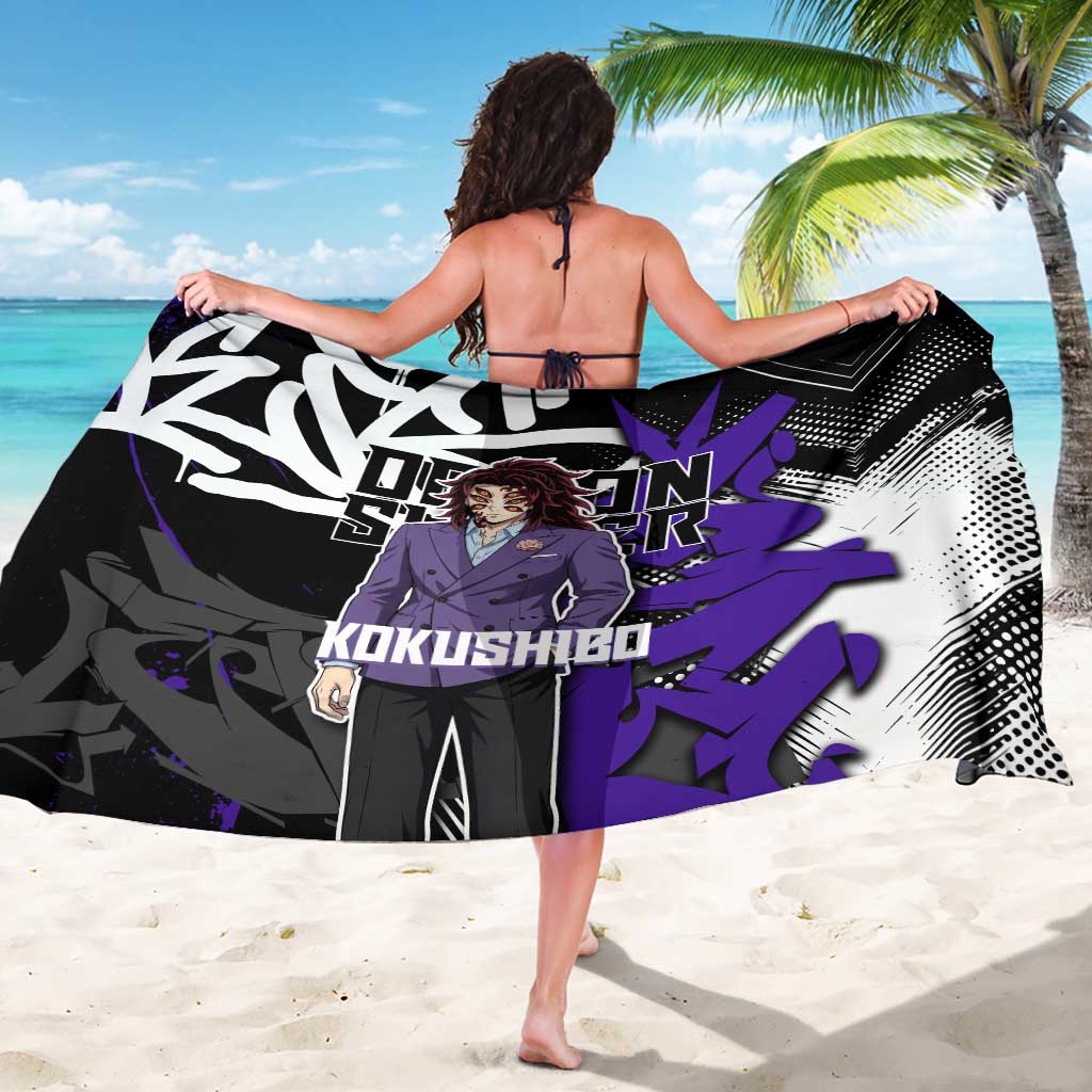 Kokushibo Demon Slayer Sarong Purple & Black Graffiti Anime