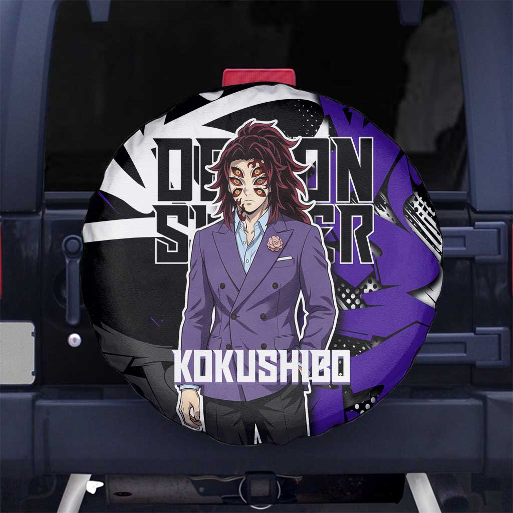 Kokushibo Demon Slayer Spare Tire Cover Purple & Black Graffiti Anime