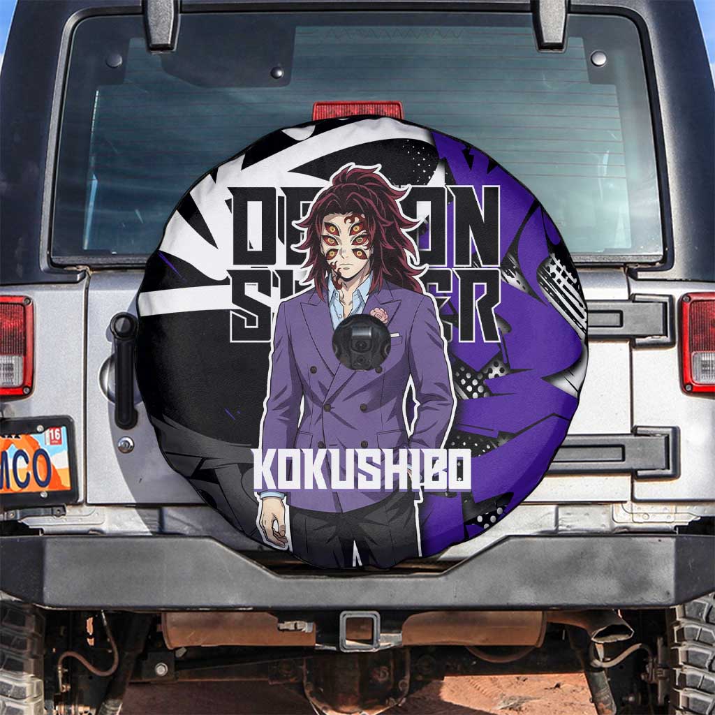 Kokushibo Demon Slayer Spare Tire Cover Purple & Black Graffiti Anime