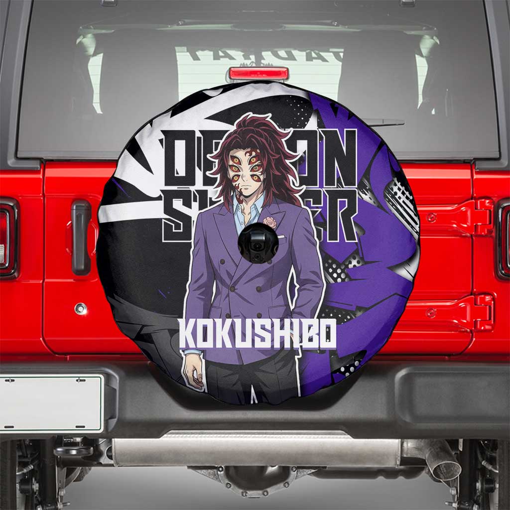 Kokushibo Demon Slayer Spare Tire Cover Purple & Black Graffiti Anime