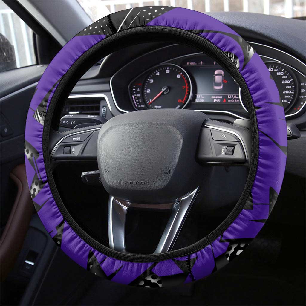 Kokushibo Demon Slayer Steering Wheel Cover Purple & Black Graffiti Anime