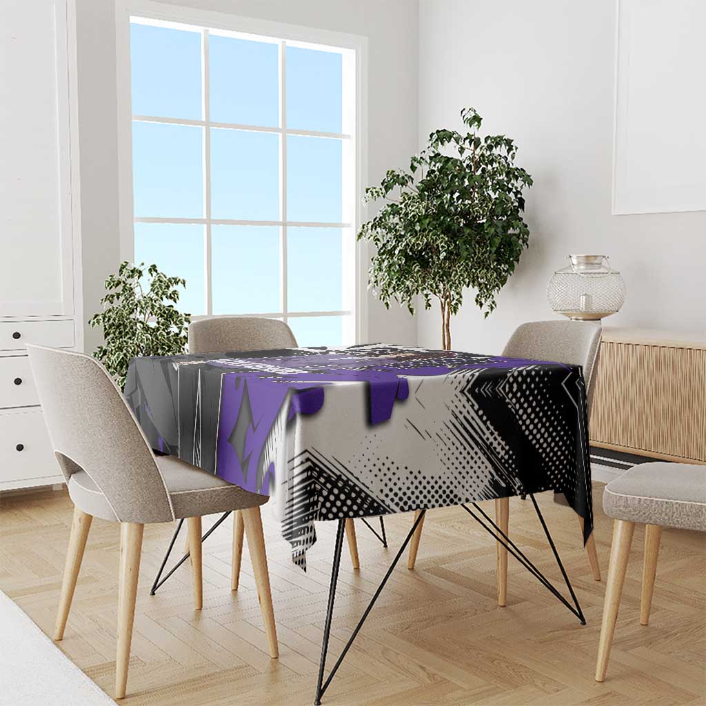 Kokushibo Demon Slayer Tablecloth Purple & Black Graffiti Anime