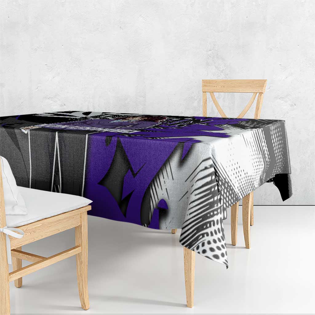 Kokushibo Demon Slayer Tablecloth Purple & Black Graffiti Anime