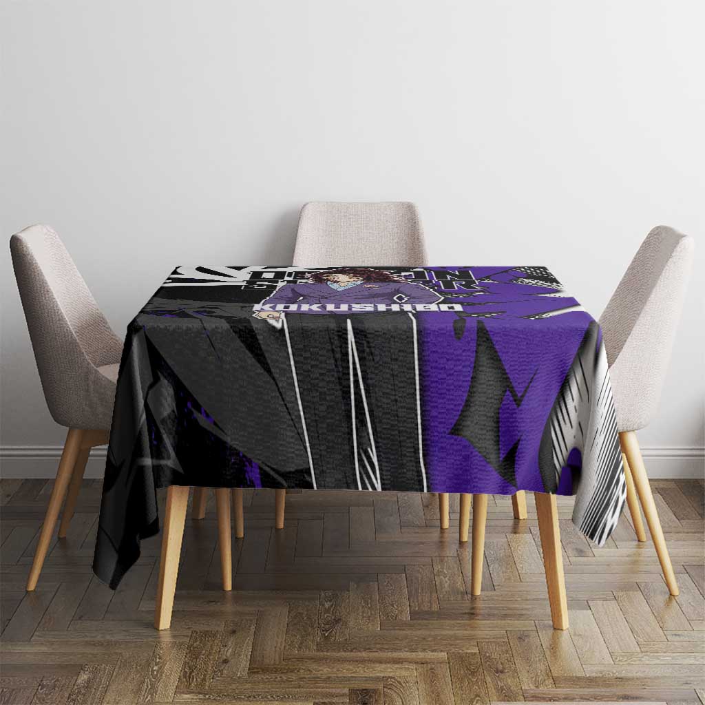 Kokushibo Demon Slayer Tablecloth Purple & Black Graffiti Anime