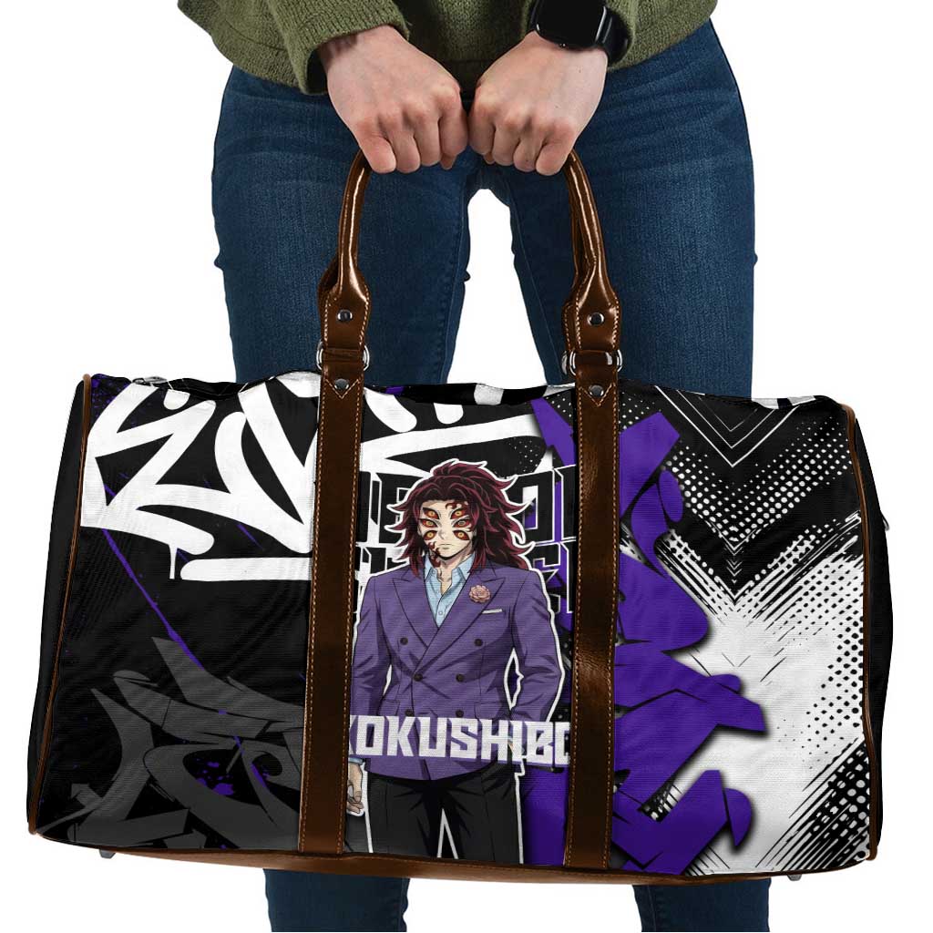 Kokushibo Demon Slayer Travel Bag Purple & Black Graffiti Anime