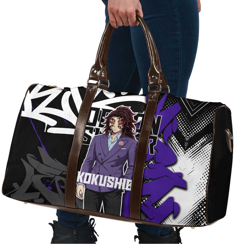 Kokushibo Demon Slayer Travel Bag Purple & Black Graffiti Anime