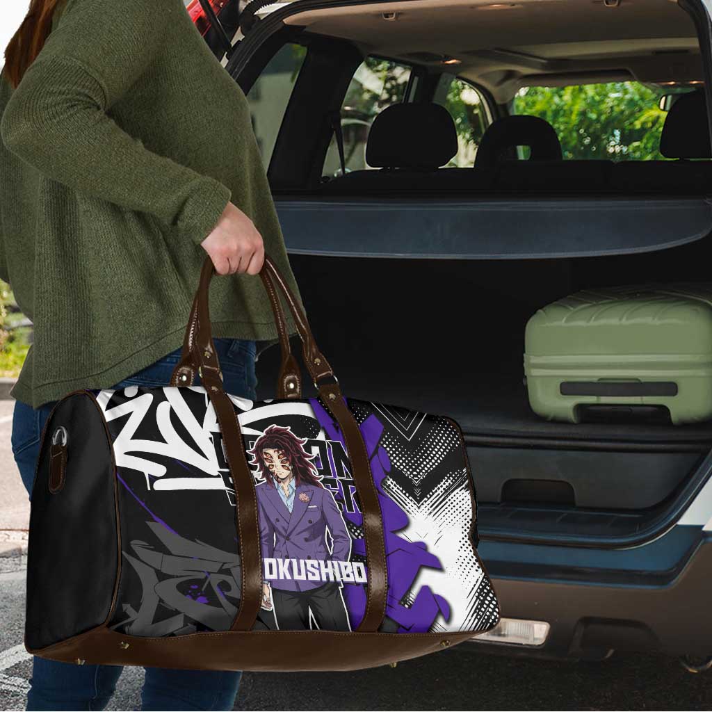 Kokushibo Demon Slayer Travel Bag Purple & Black Graffiti Anime