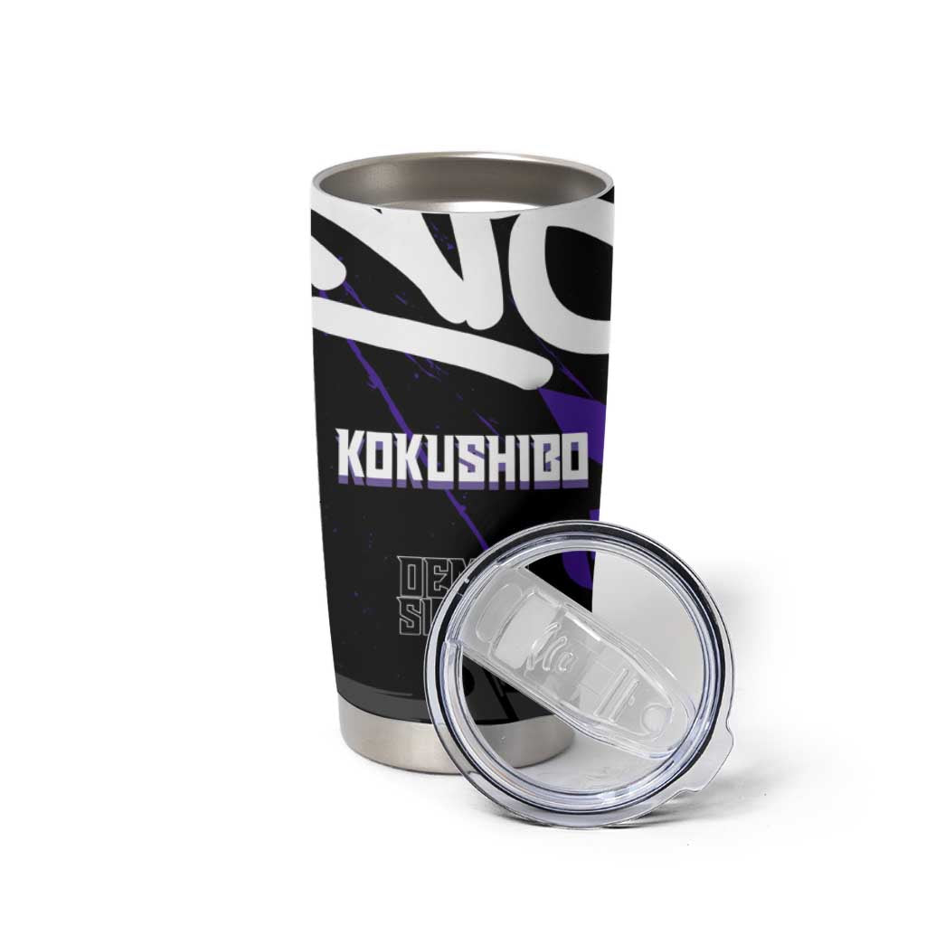 Kokushibo Demon Slayer Tumbler Cup Purple & Black Graffiti Anime