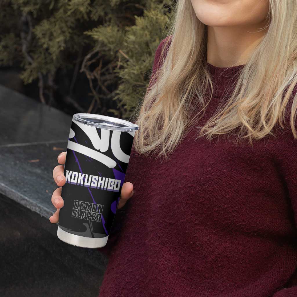 Kokushibo Demon Slayer Tumbler Cup Purple & Black Graffiti Anime