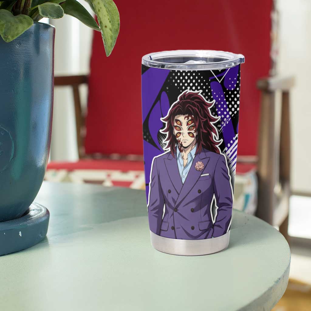 Kokushibo Demon Slayer Tumbler Cup Purple & Black Graffiti Anime