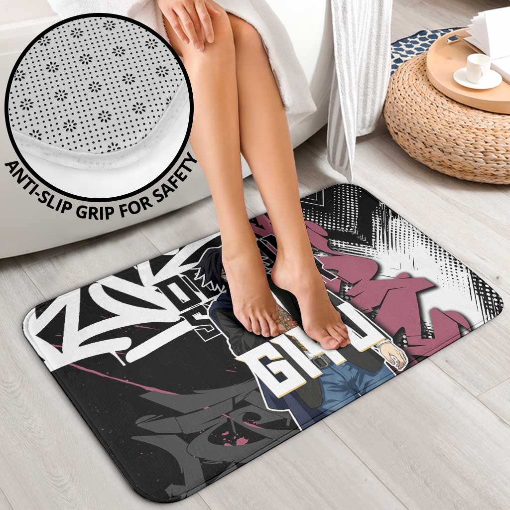 Giyu Tomioka Demon Slayer Bathroom Set Red & Black Graffiti Anime