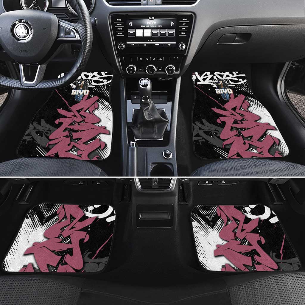 Giyu Tomioka Demon Slayer Car Mats Red & Black Graffiti Anime