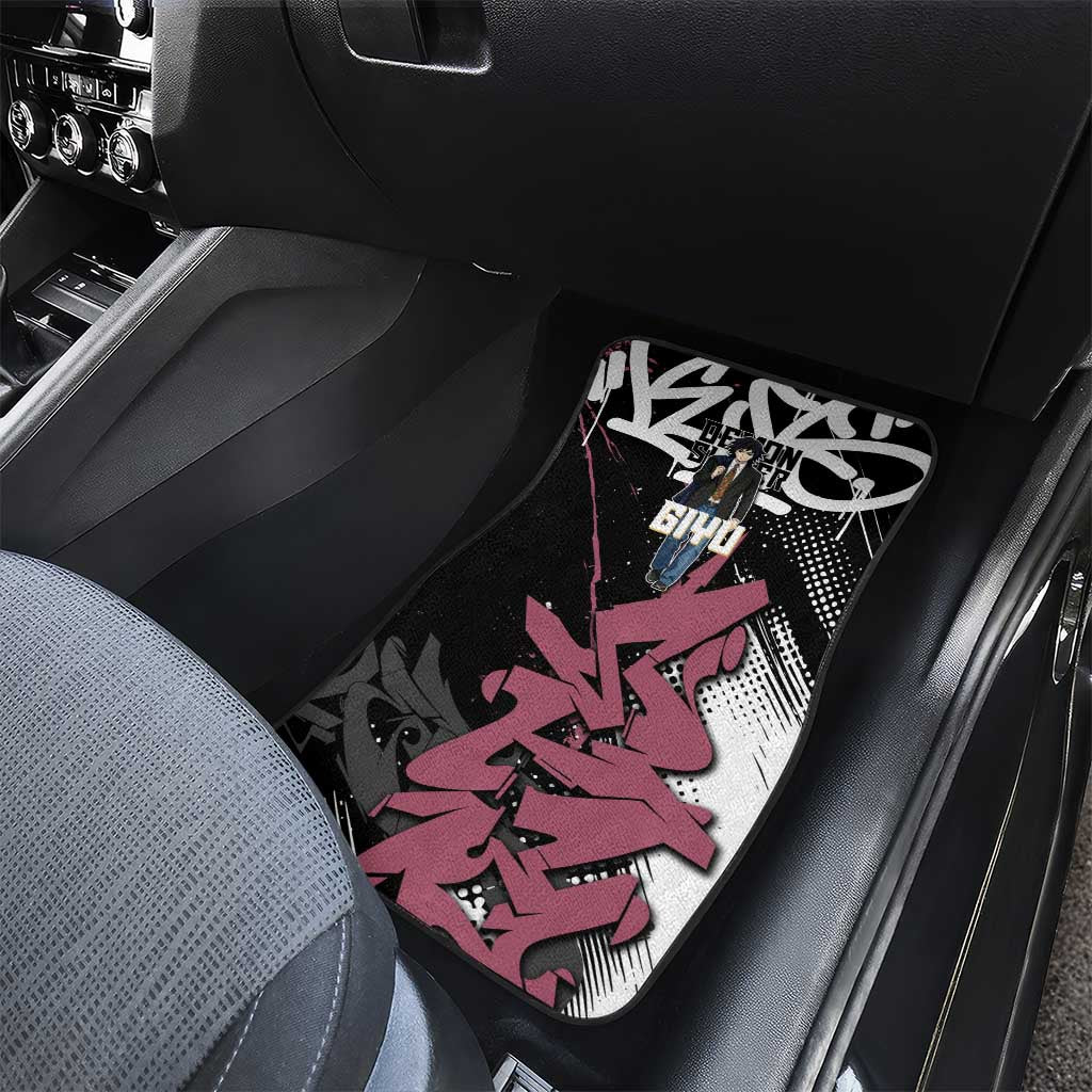 Giyu Tomioka Demon Slayer Car Mats Red & Black Graffiti Anime