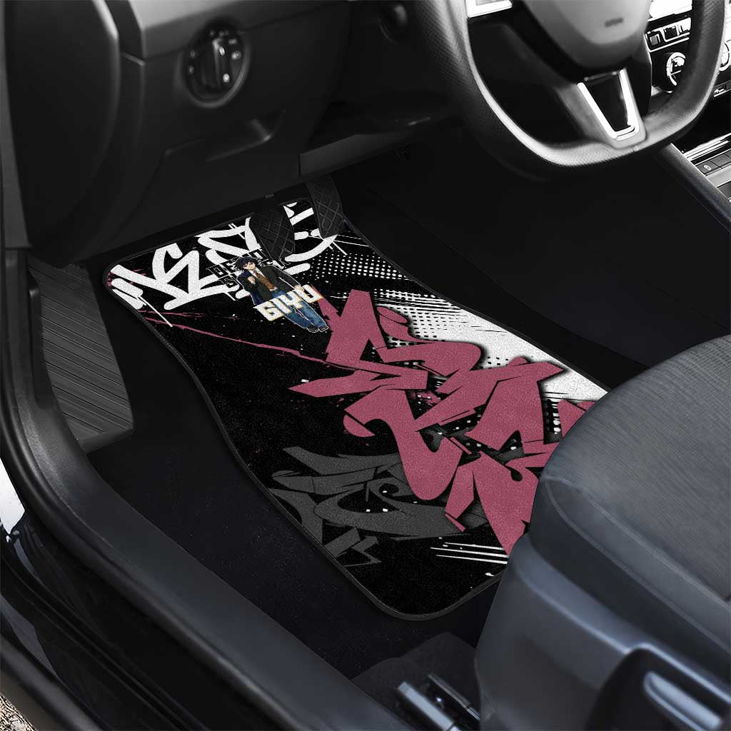 Giyu Tomioka Demon Slayer Car Mats Red & Black Graffiti Anime