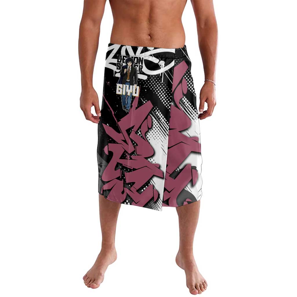 Giyu Tomioka Demon Slayer Lavalava Red & Black Graffiti Anime