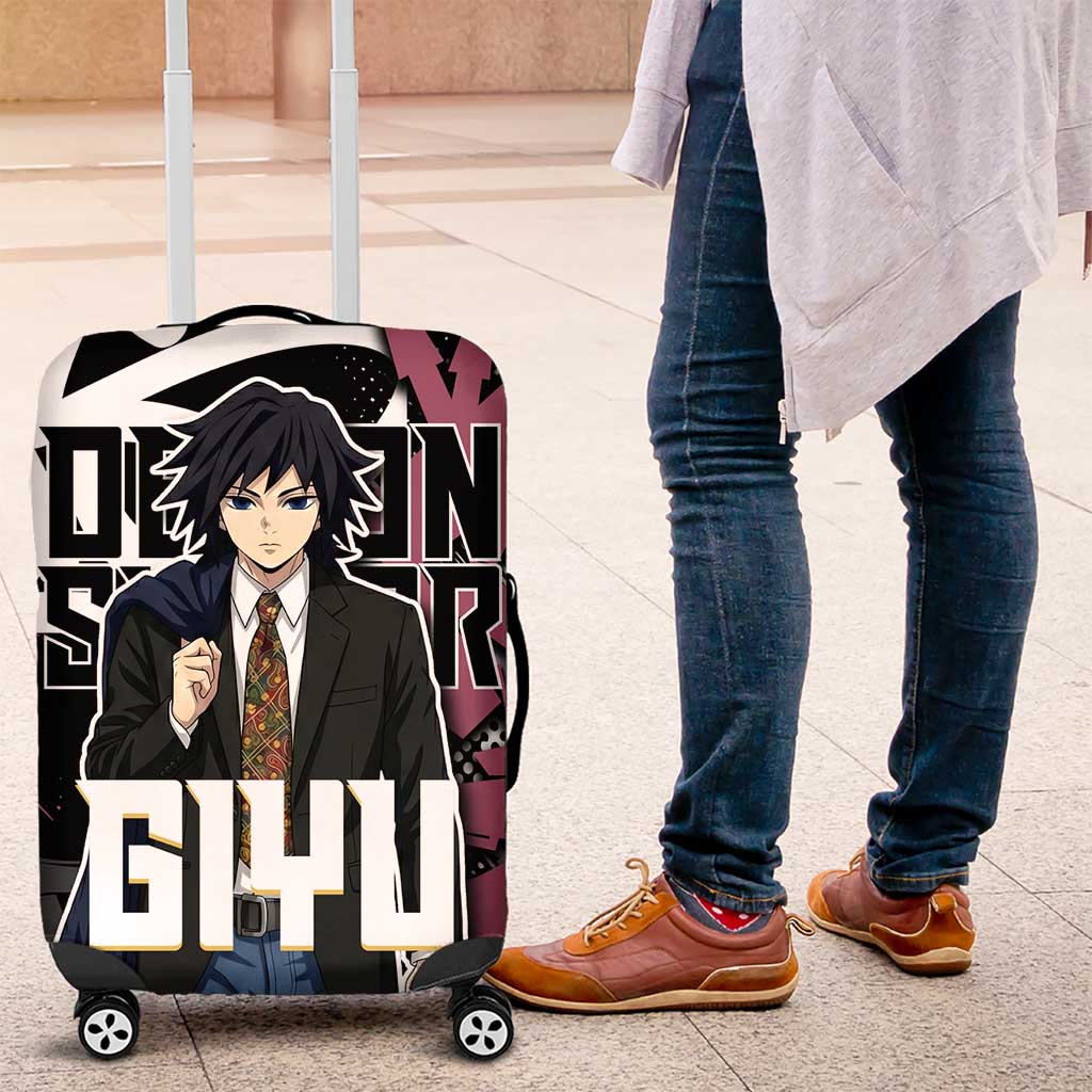 Giyu Tomioka Demon Slayer Luggage Cover Red & Black Graffiti Anime