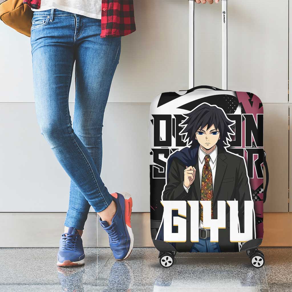 Giyu Tomioka Demon Slayer Luggage Cover Red & Black Graffiti Anime