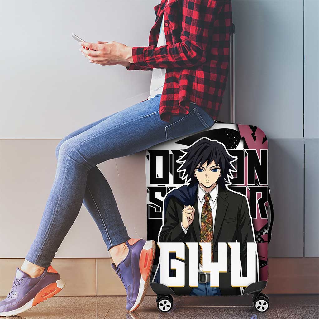 Giyu Tomioka Demon Slayer Luggage Cover Red & Black Graffiti Anime
