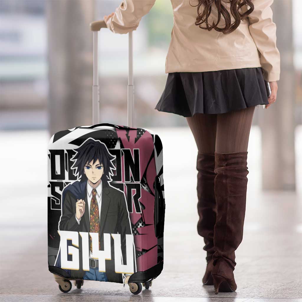 Giyu Tomioka Demon Slayer Luggage Cover Red & Black Graffiti Anime