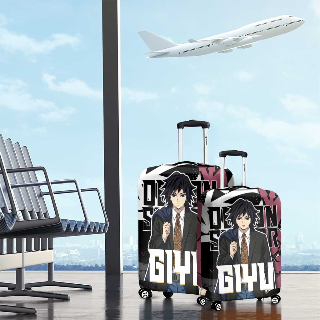 Giyu Tomioka Demon Slayer Luggage Cover Red & Black Graffiti Anime