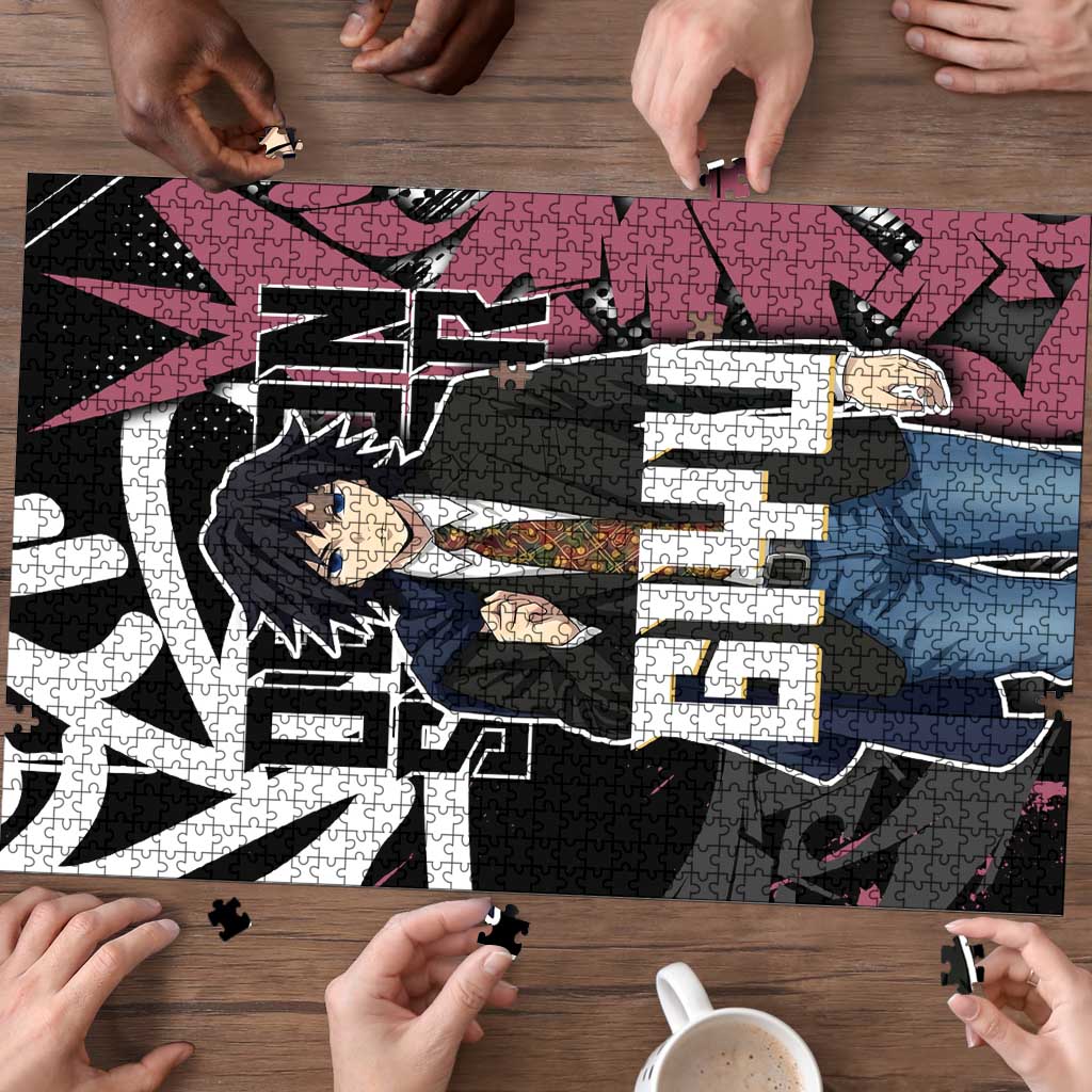 Giyu Tomioka Demon Slayer Puzzle Red & Black Graffiti Anime