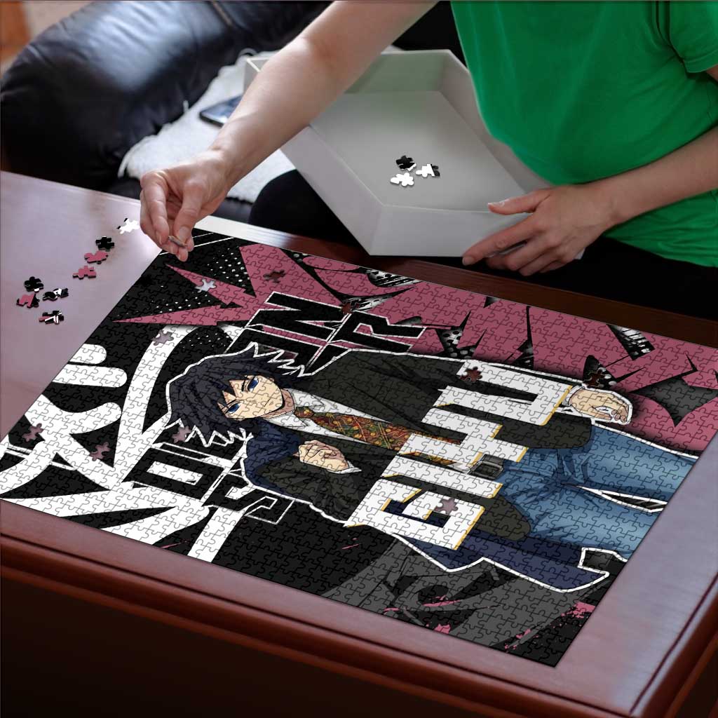 Giyu Tomioka Demon Slayer Puzzle Red & Black Graffiti Anime