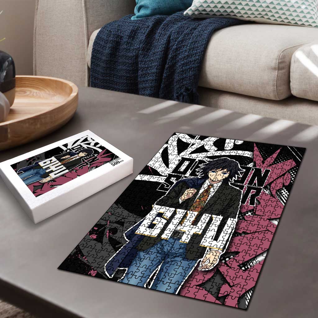 Giyu Tomioka Demon Slayer Puzzle Red & Black Graffiti Anime