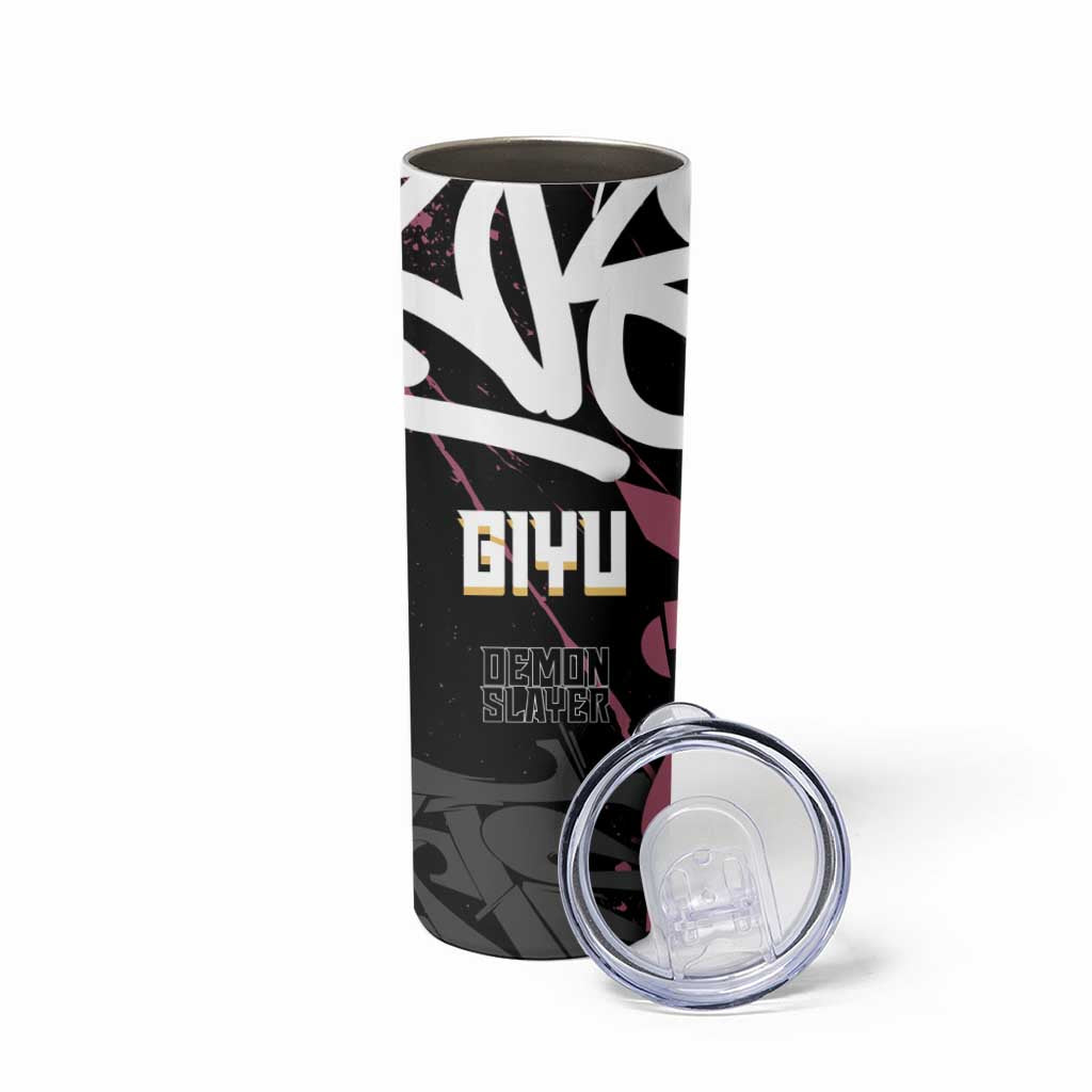 Giyu Tomioka Demon Slayer Skinny Tumbler Red & Black Graffiti Anime