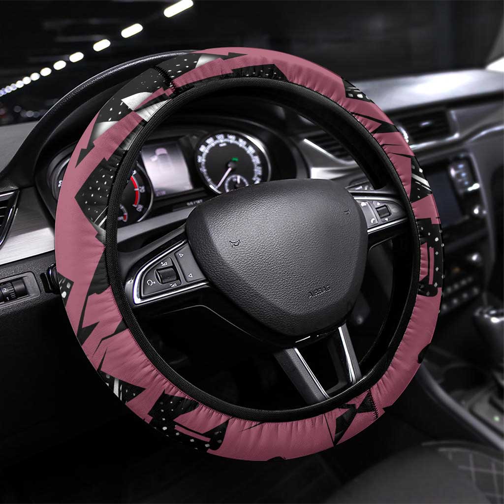 Giyu Tomioka Demon Slayer Steering Wheel Cover Red & Black Graffiti Anime