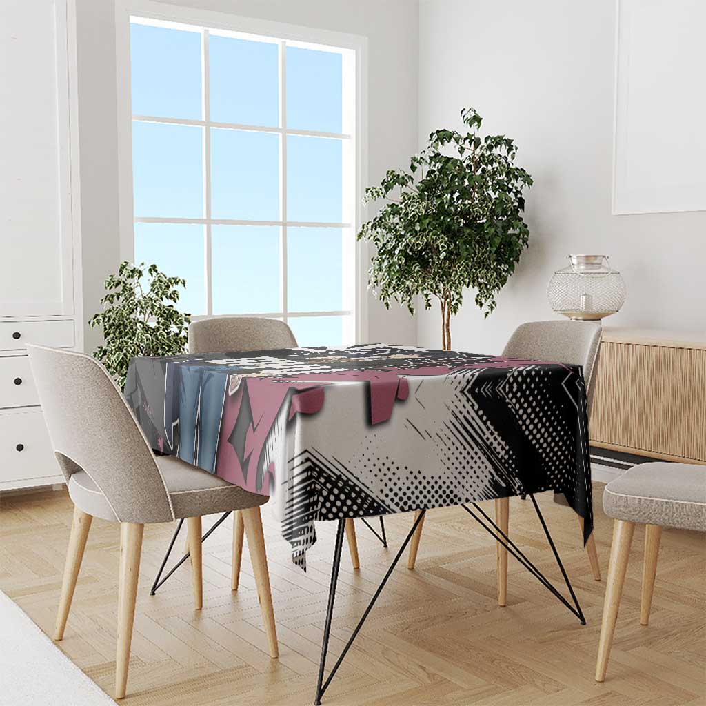 Giyu Tomioka Demon Slayer Tablecloth Red & Black Graffiti Anime