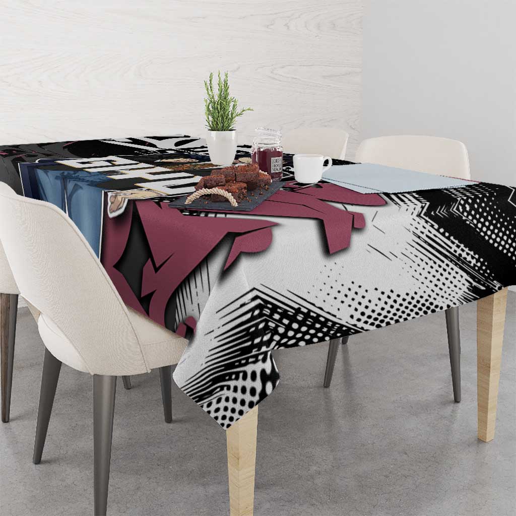 Giyu Tomioka Demon Slayer Tablecloth Red & Black Graffiti Anime
