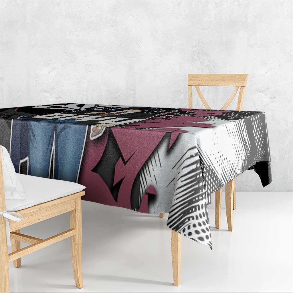 Giyu Tomioka Demon Slayer Tablecloth Red & Black Graffiti Anime