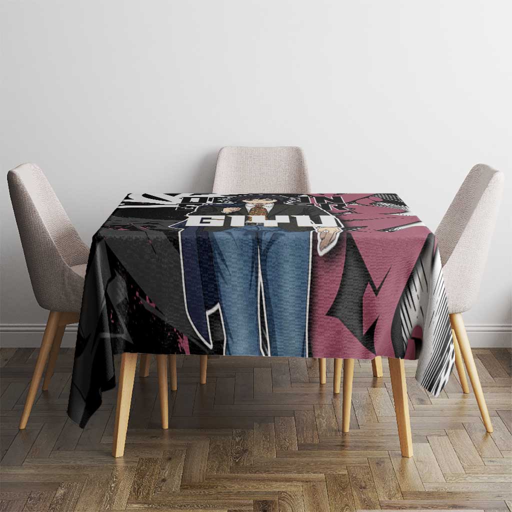 Giyu Tomioka Demon Slayer Tablecloth Red & Black Graffiti Anime